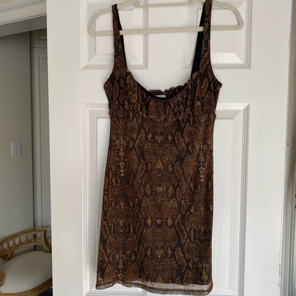 Urban Outfitters Mesh Snake Print Mini Dress